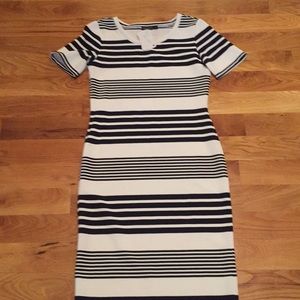 Navy and White Striped Dress